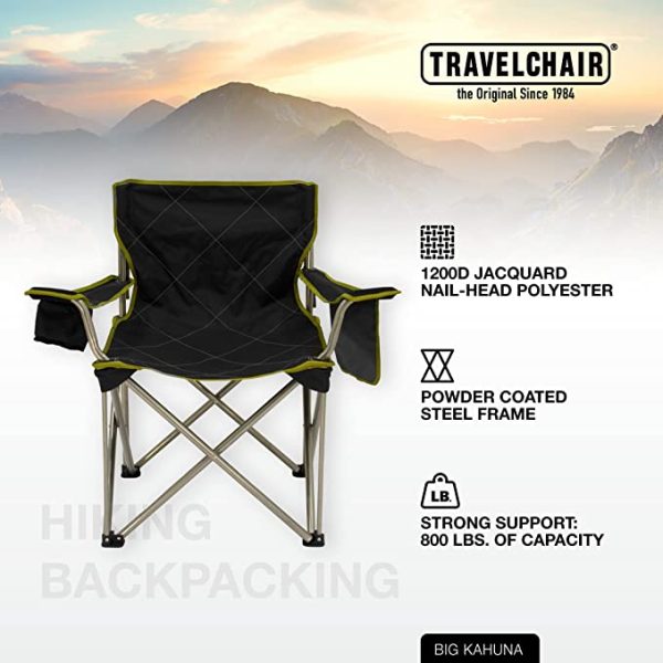 Supersized Camping Chair, 800lb Capacity, Black, One Size - Image 2